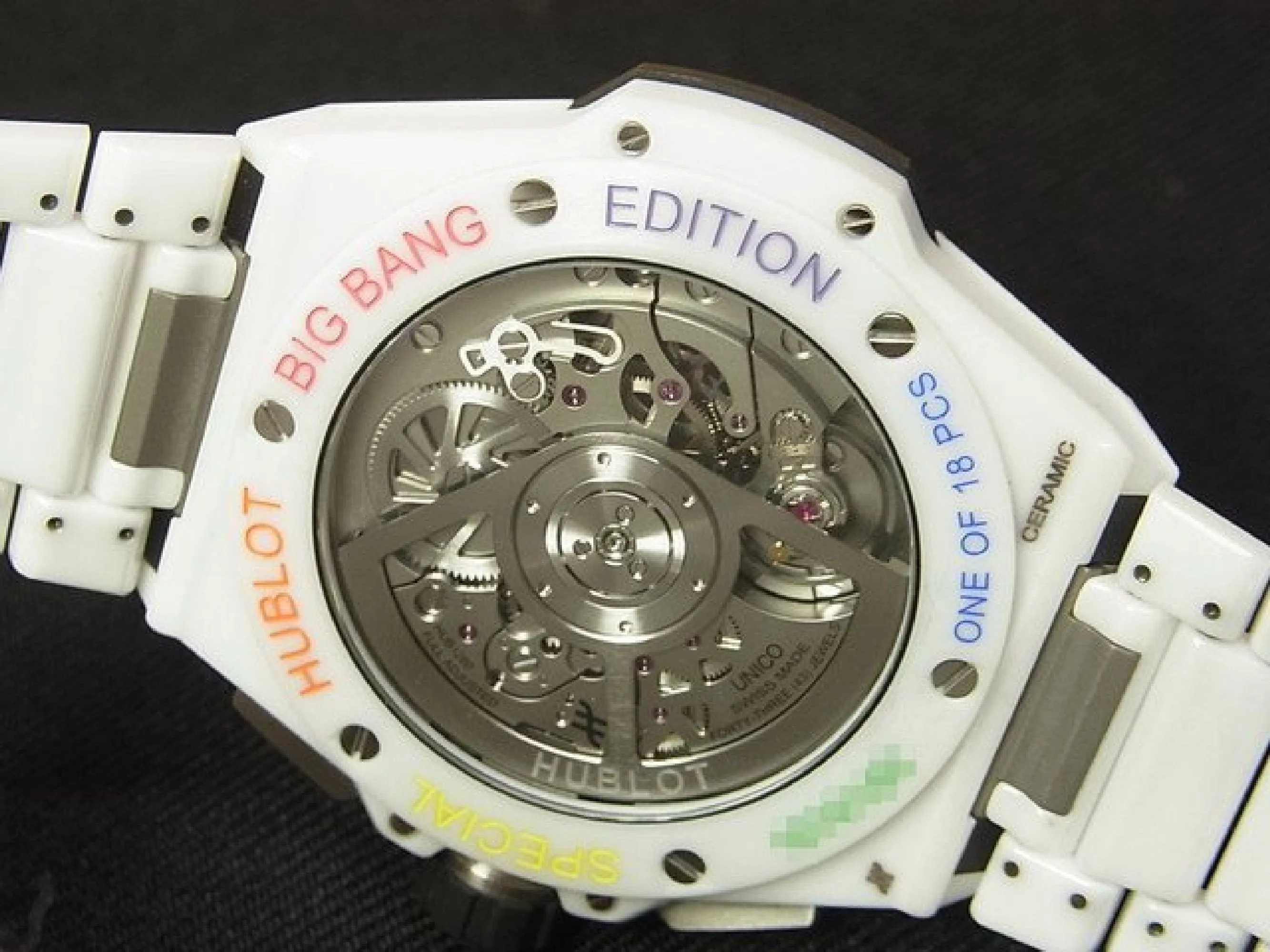HUBLOT Big bang Integrated white ceramic Baguette Rainbow 451.HX.1120.HX.4099.YOS Mens 179343085