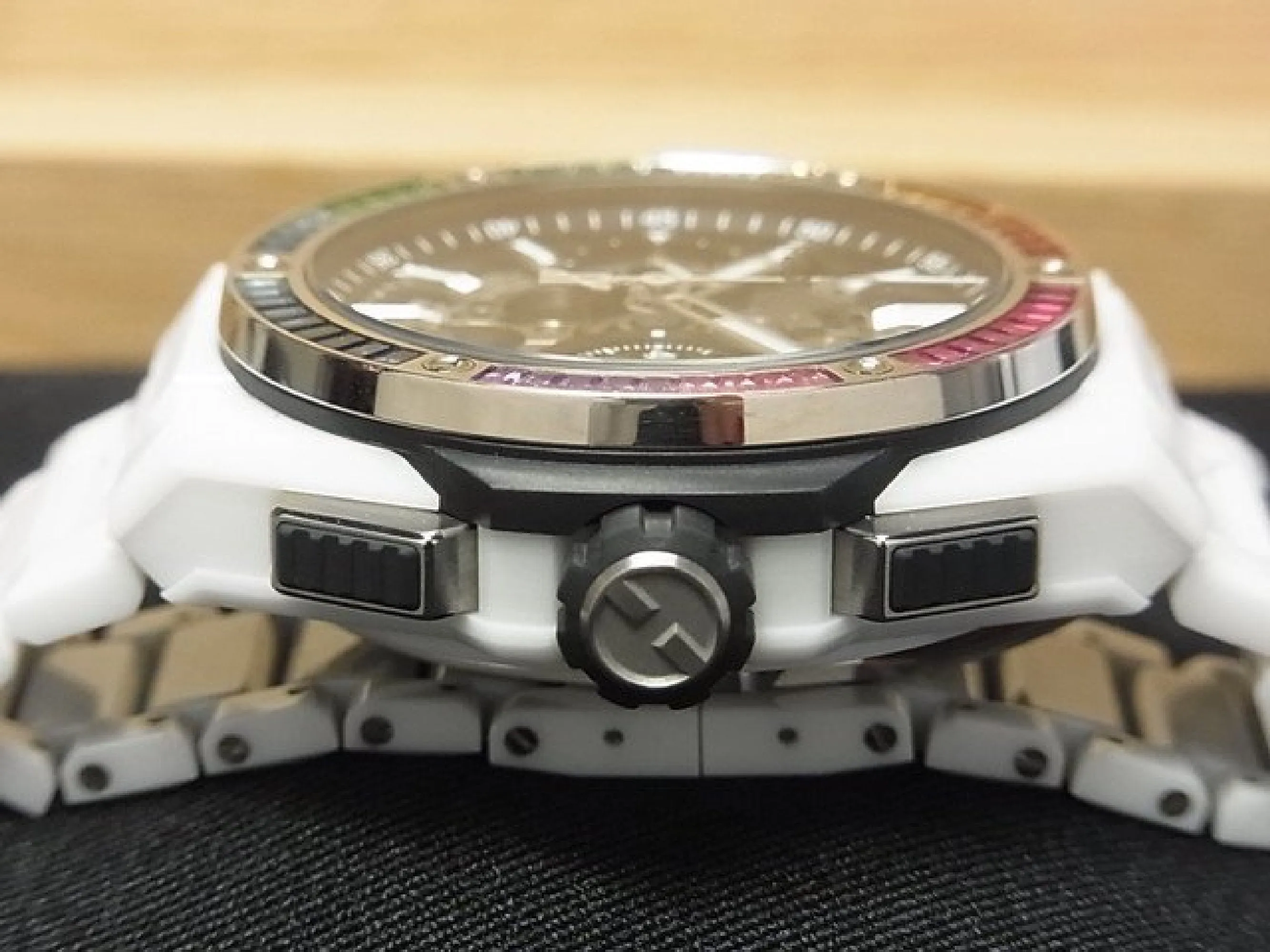 HUBLOT Big bang Integrated white ceramic Baguette Rainbow 451.HX.1120.HX.4099.YOS Mens 179343085