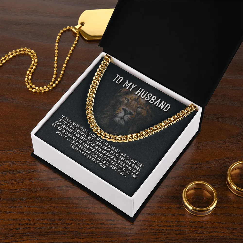 Husband - I Love You In So Many Ways - Cuban Link Chain Message Card Gift For Father's Day, Dad, Birthday, Husband, Papa, Daddy