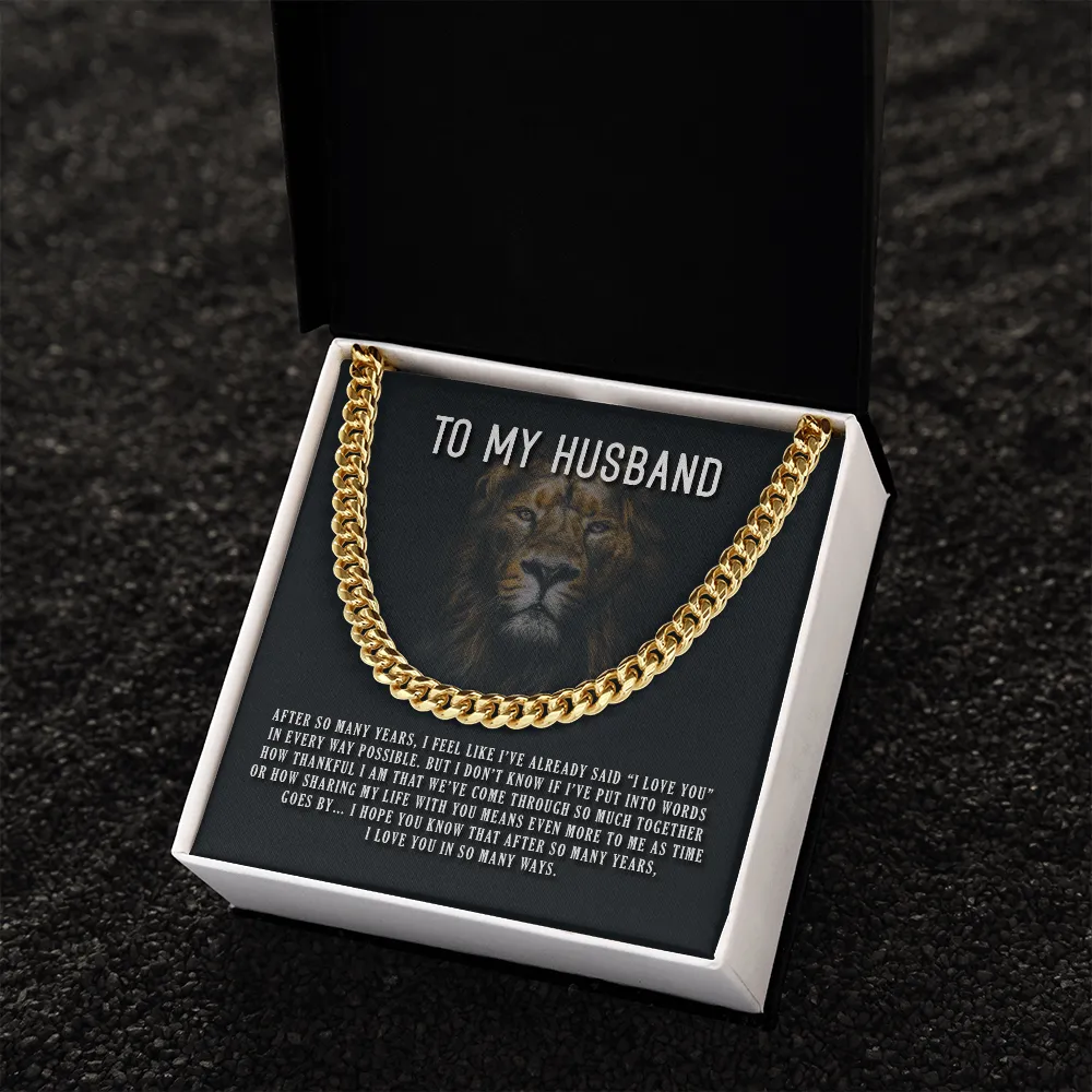 Husband - I Love You In So Many Ways - Cuban Link Chain Message Card Gift For Father's Day, Dad, Birthday, Husband, Papa, Daddy