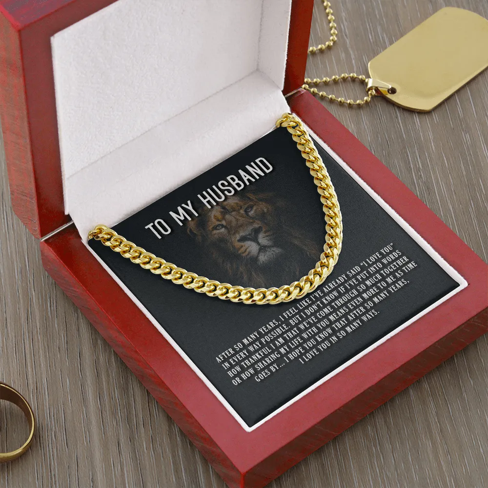 Husband - I Love You In So Many Ways - Cuban Link Chain Message Card Gift For Father's Day, Dad, Birthday, Husband, Papa, Daddy
