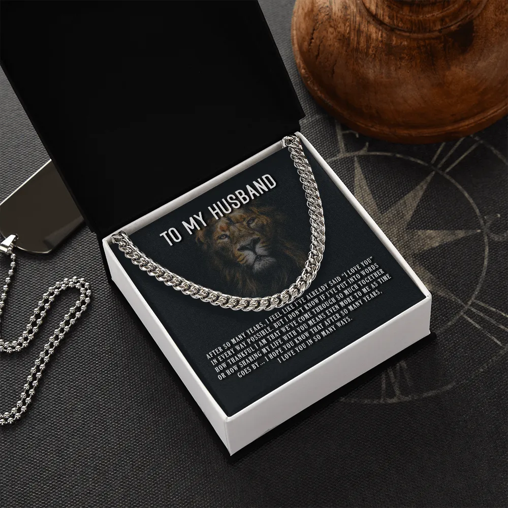 Husband - I Love You In So Many Ways - Cuban Link Chain Message Card Gift For Father's Day, Dad, Birthday, Husband, Papa, Daddy