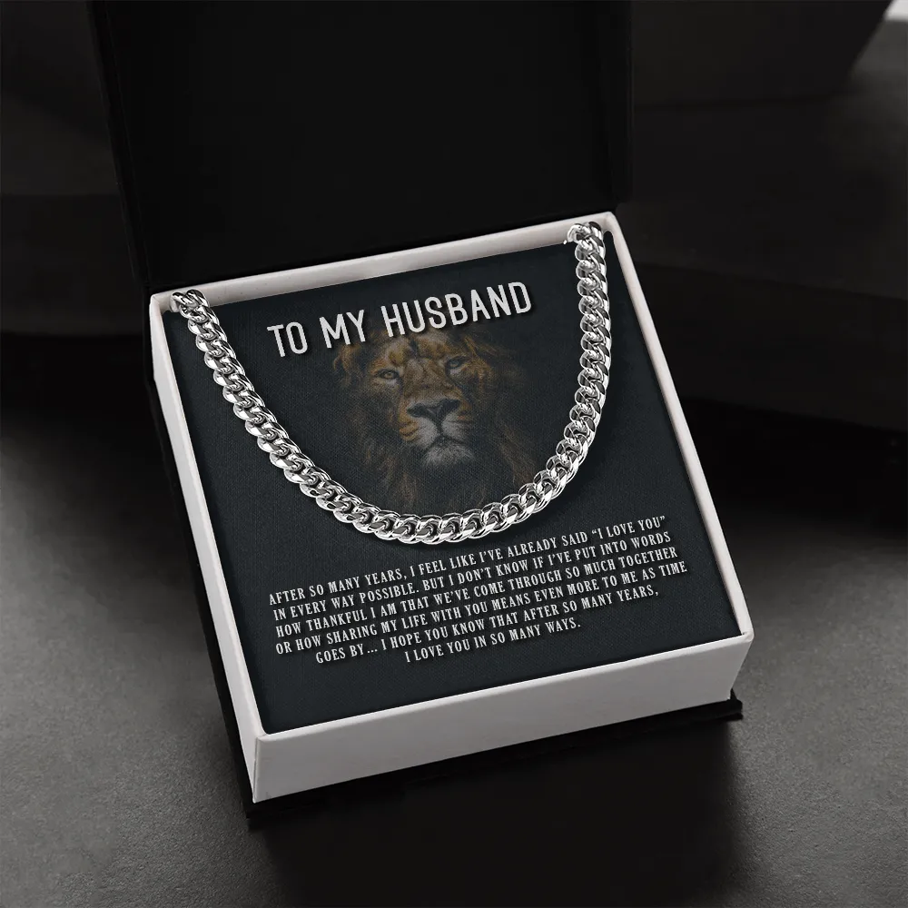 Husband - I Love You In So Many Ways - Cuban Link Chain Message Card Gift For Father's Day, Dad, Birthday, Husband, Papa, Daddy