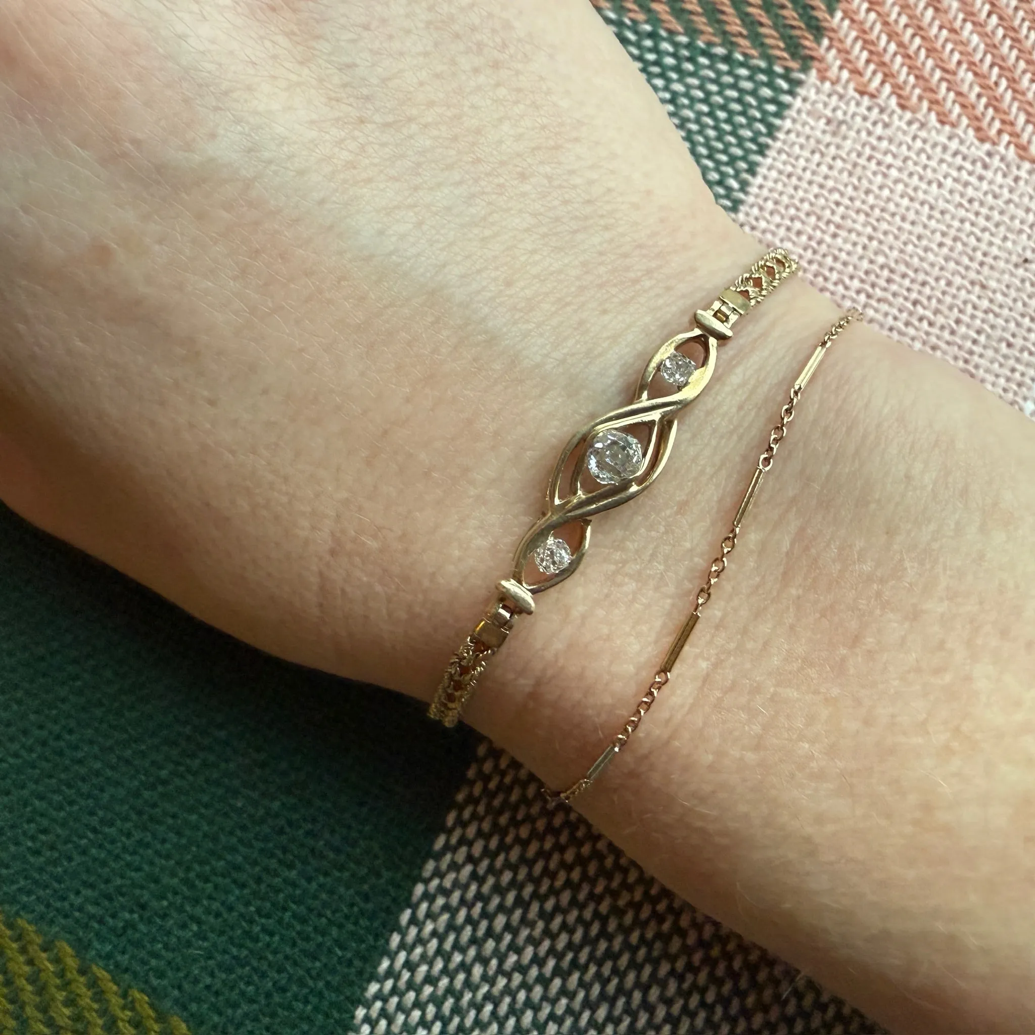 Hybrid Old European Cut Diamond & 14k Gold Bracelet