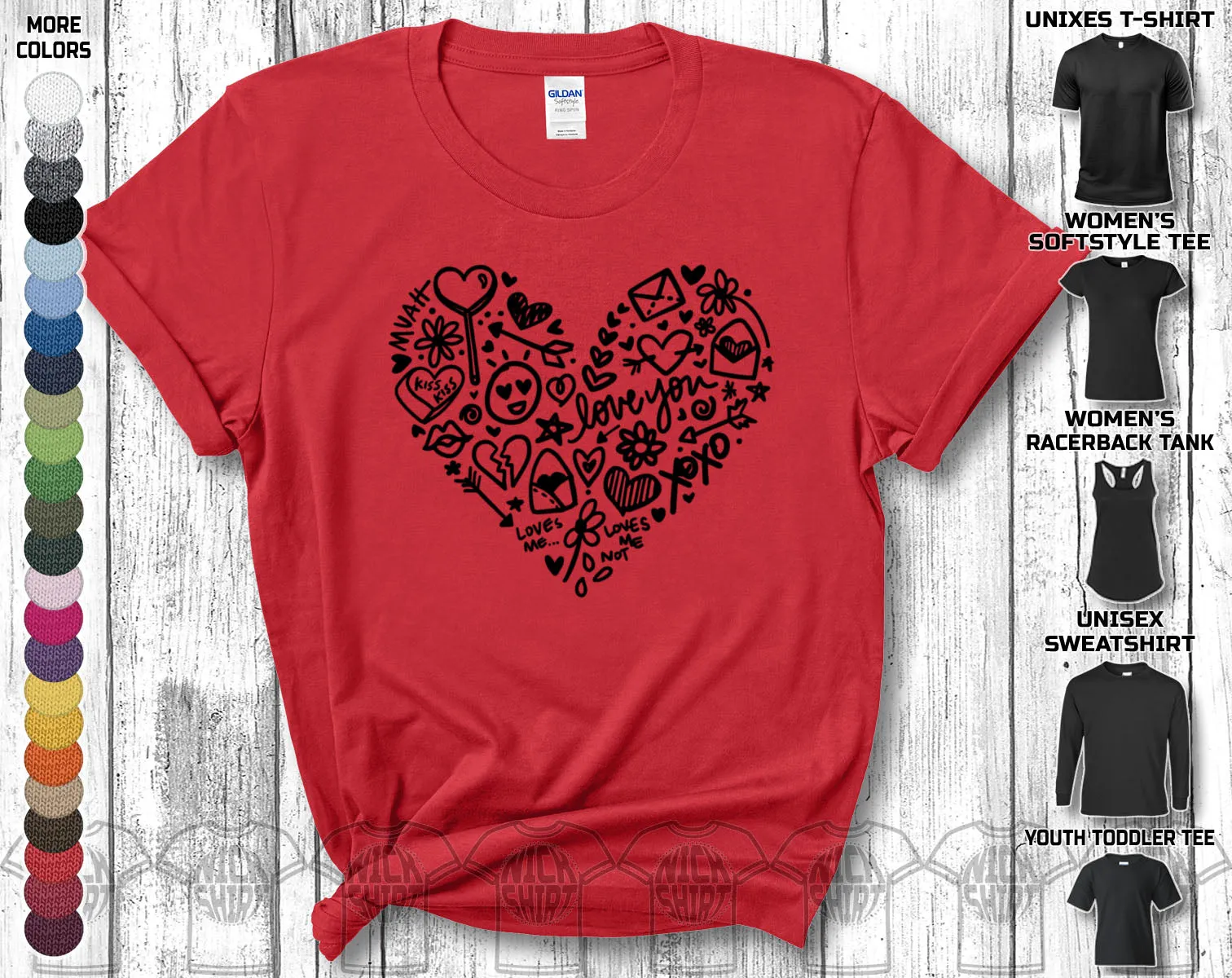 I Love You Happy Valentine's Day Big Wish Love Heart Friends Girlfriend Boyfriend Wife Husband Family Gift Unisex T-Shirt