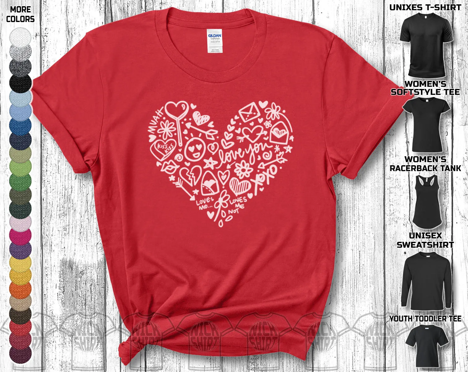 I Love You Happy Valentine's Day Big Wish Love Heart Friends Girlfriend Boyfriend Wife Husband Family Gift Unisex T-Shirt