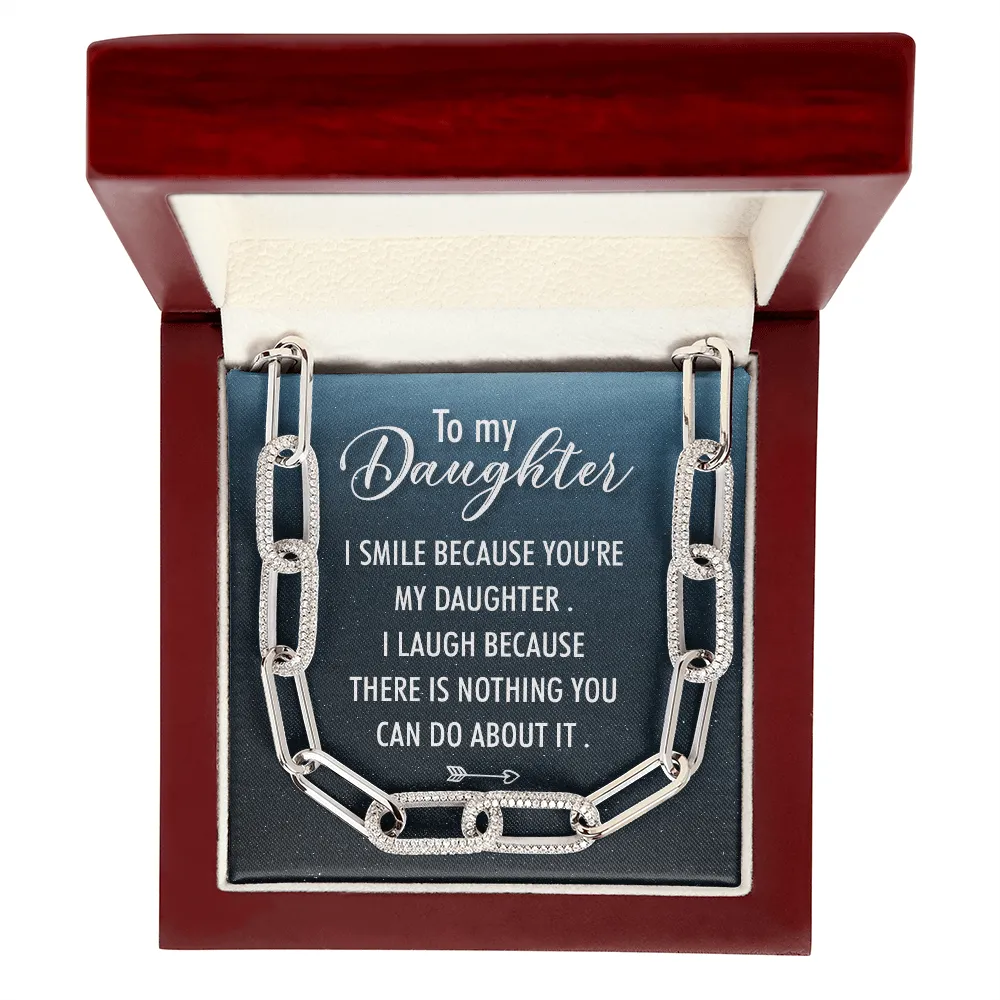 I smile because of you-Forever Linked Necklace for Daughter