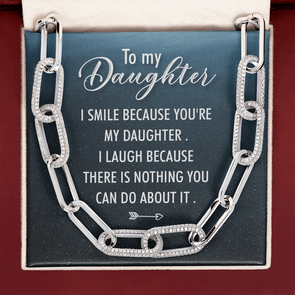 I smile because of you-Forever Linked Necklace for Daughter