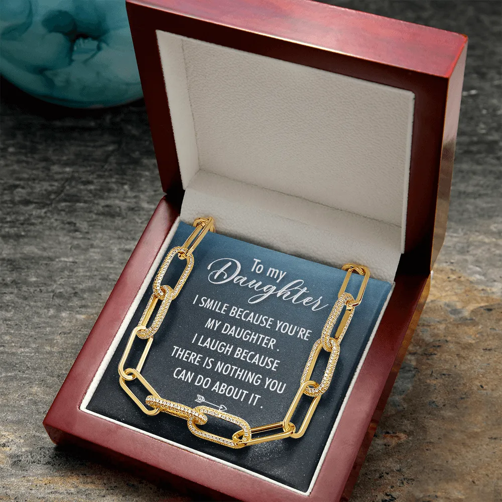 I smile because of you-Forever Linked Necklace for Daughter