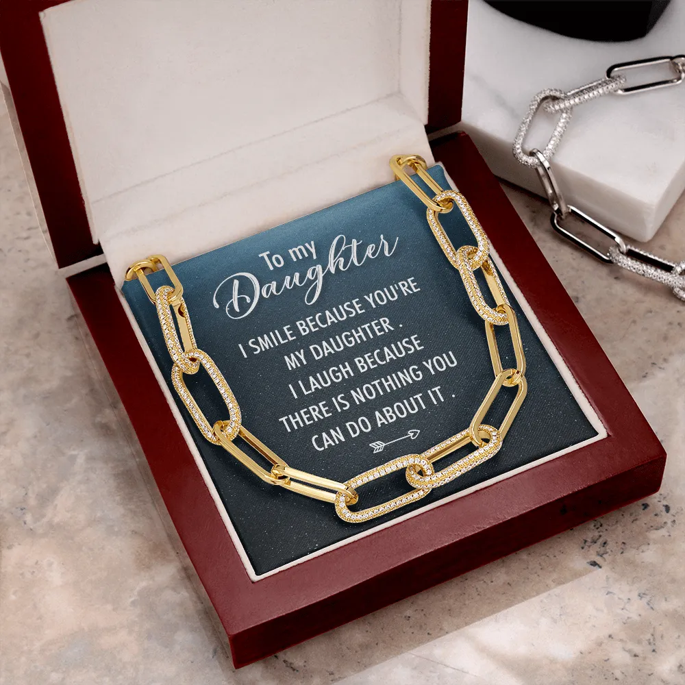 I smile because of you-Forever Linked Necklace for Daughter