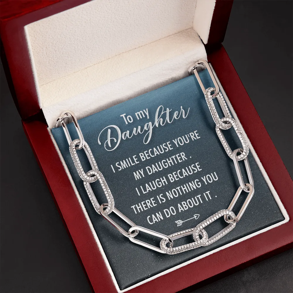 I smile because of you-Forever Linked Necklace for Daughter