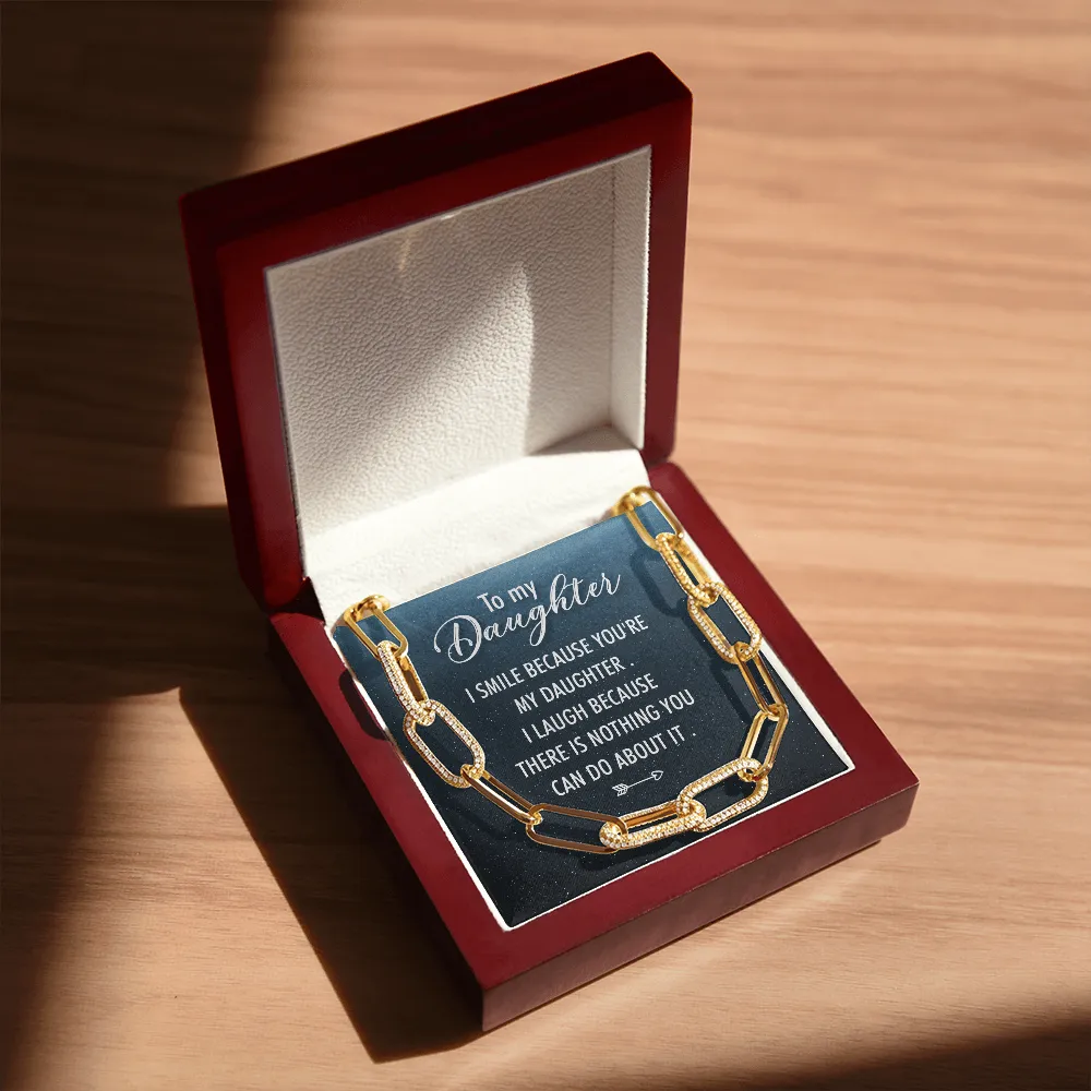 I smile because of you-Forever Linked Necklace for Daughter
