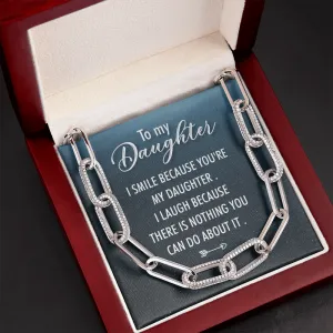 I smile because of you-Forever Linked Necklace for Daughter