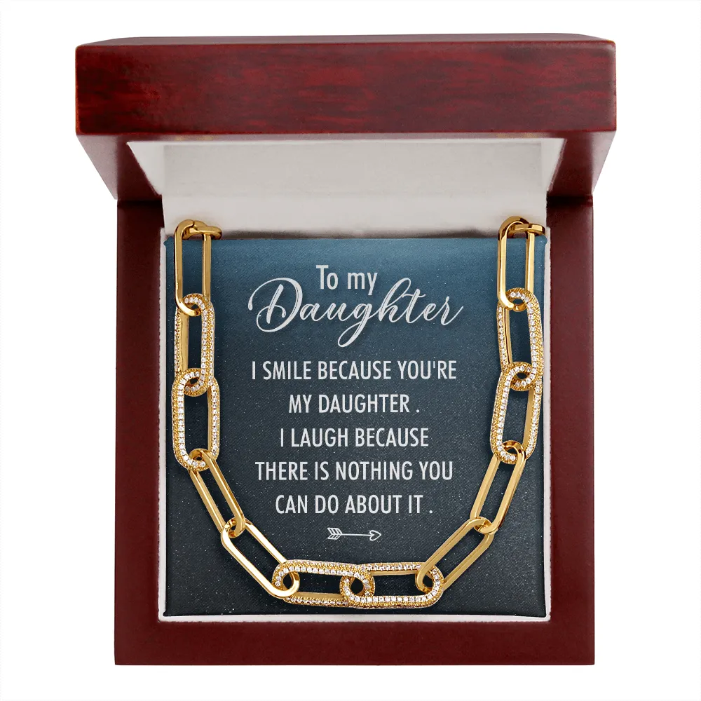 I smile because of you-Forever Linked Necklace for Daughter