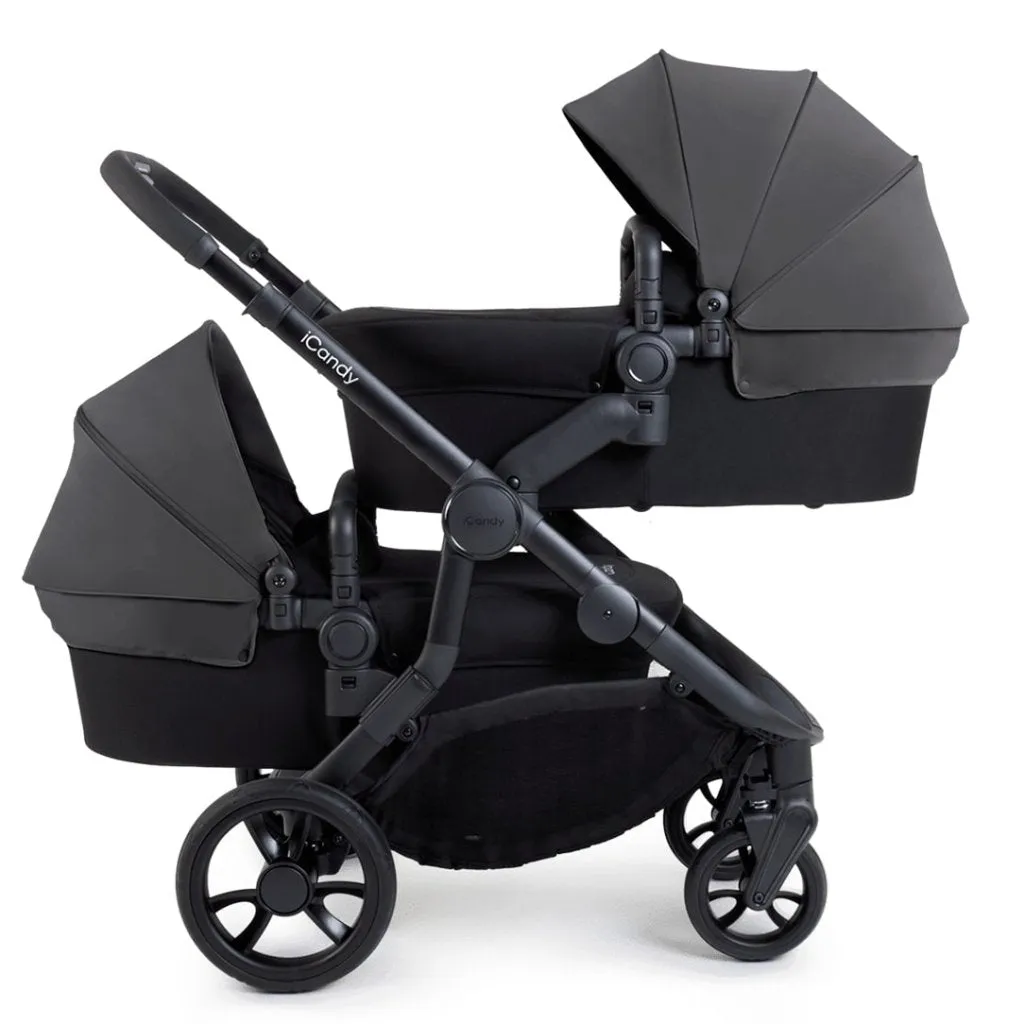 ICANDY Orange 4 Twin Complete Pushchair Bundle - Jet (Fossil)