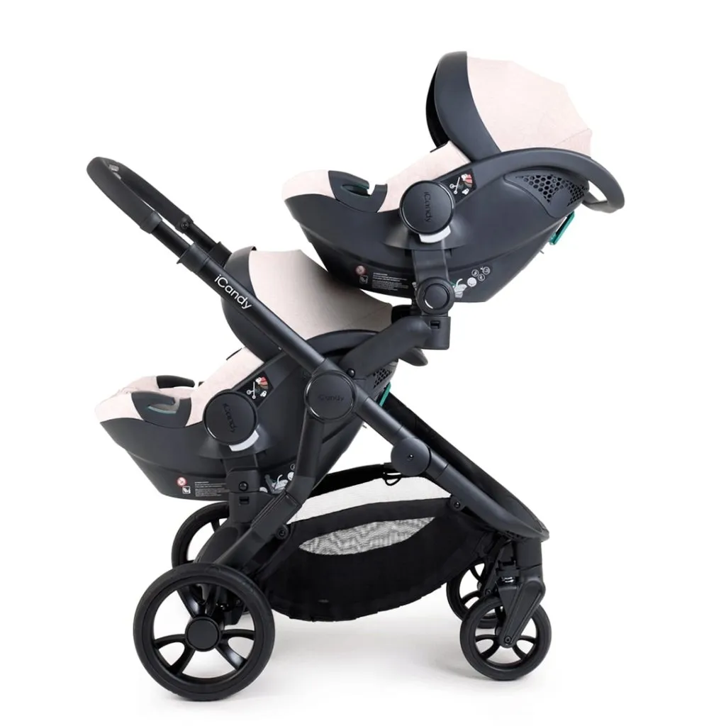 ICANDY Orange 4 Twin Complete Pushchair Bundle - Jet (Latte)