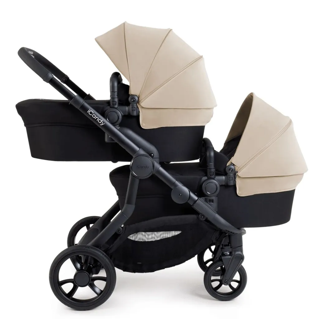 ICANDY Orange 4 Twin Complete Pushchair Bundle - Jet (Latte)