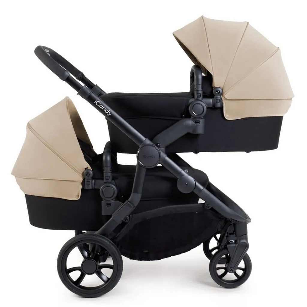 ICANDY Orange 4 Twin Complete Pushchair Bundle - Jet (Latte)