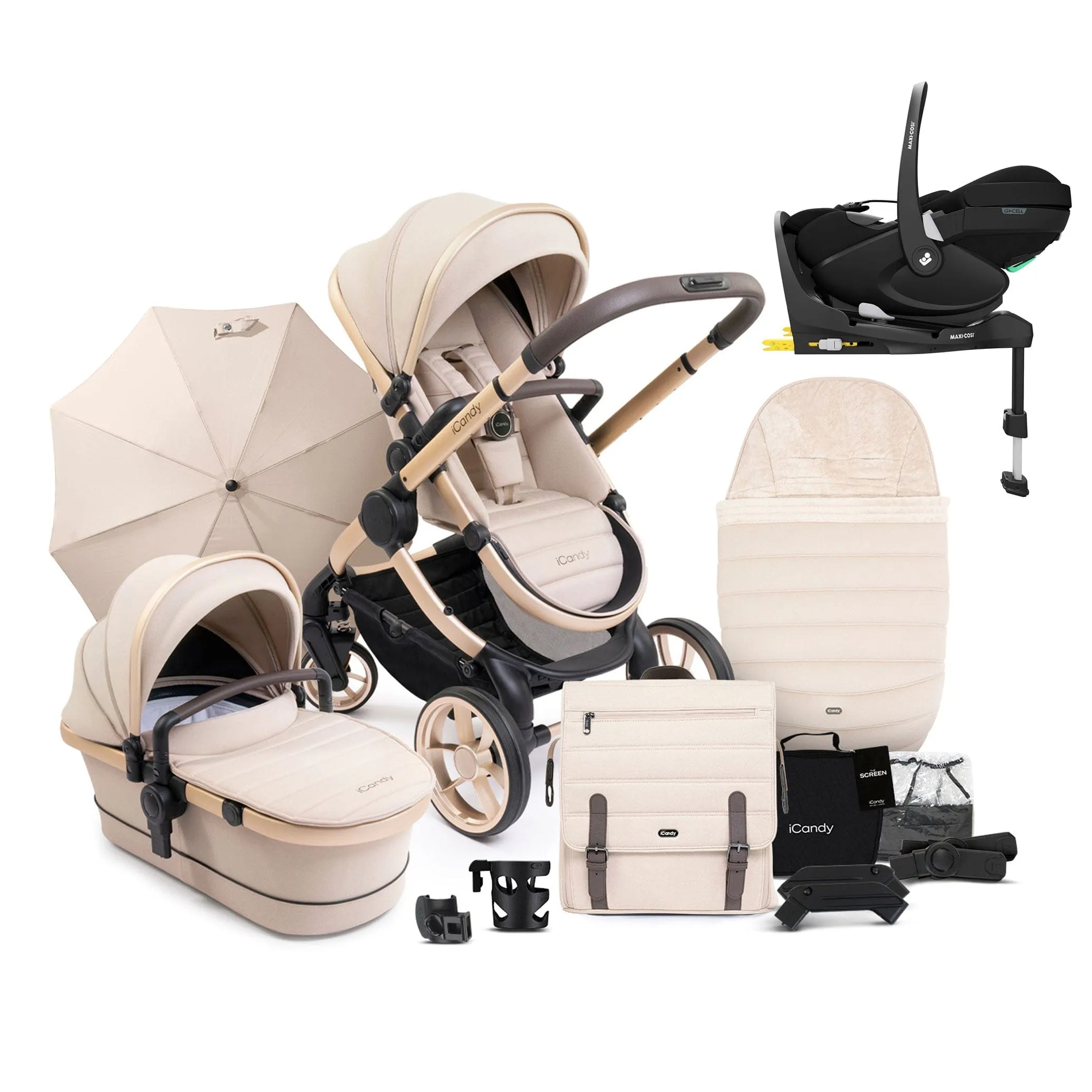 iCandy Peach 7 Complete Maxi-Cosi Bundle in Biscotti