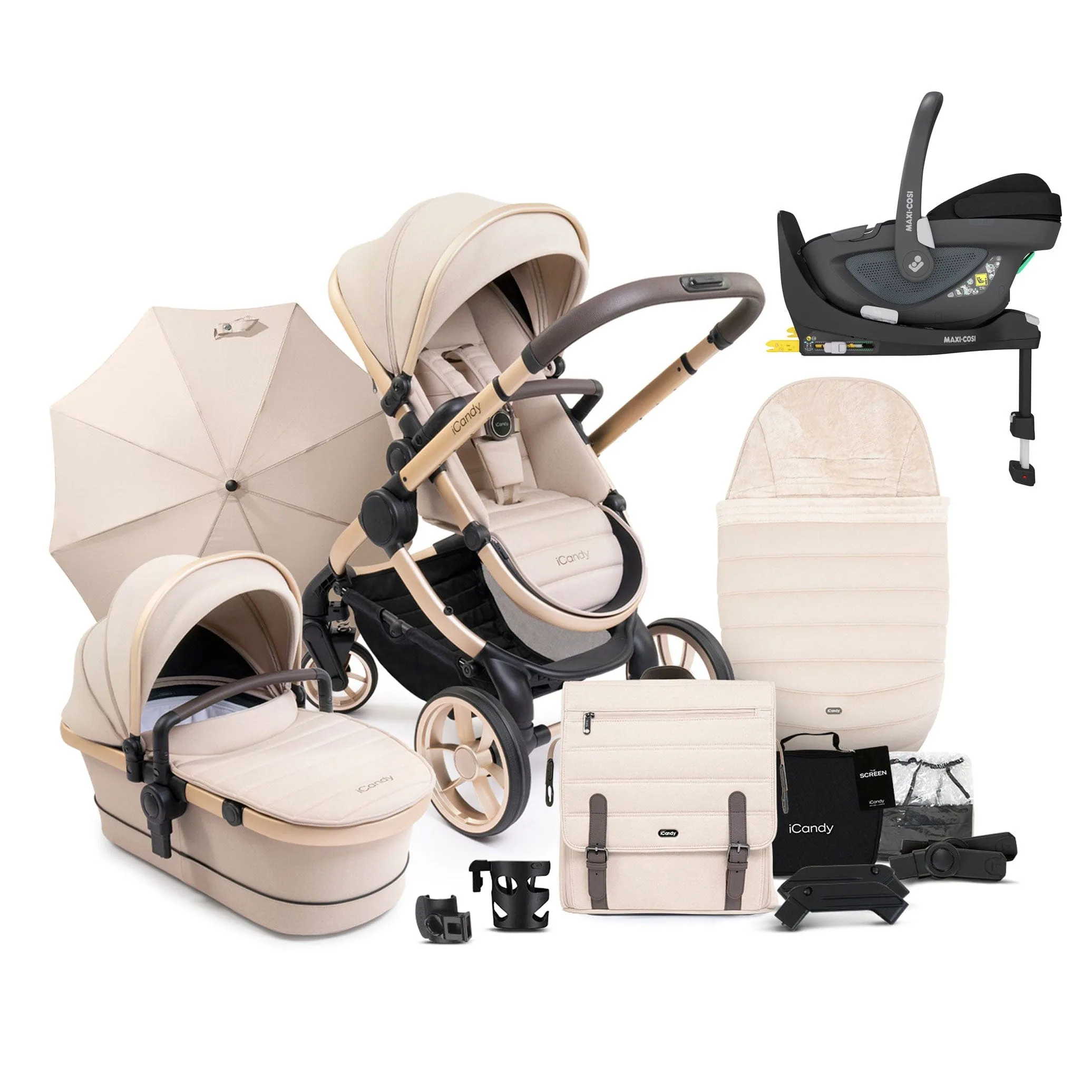 iCandy Peach 7 Complete Maxi-Cosi Bundle in Biscotti
