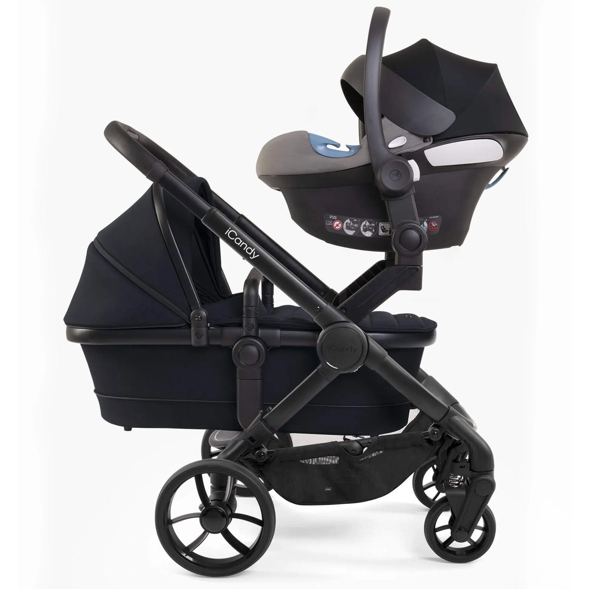 iCandy Peach 7 Twin Maxi-Cosi Bundle in Black