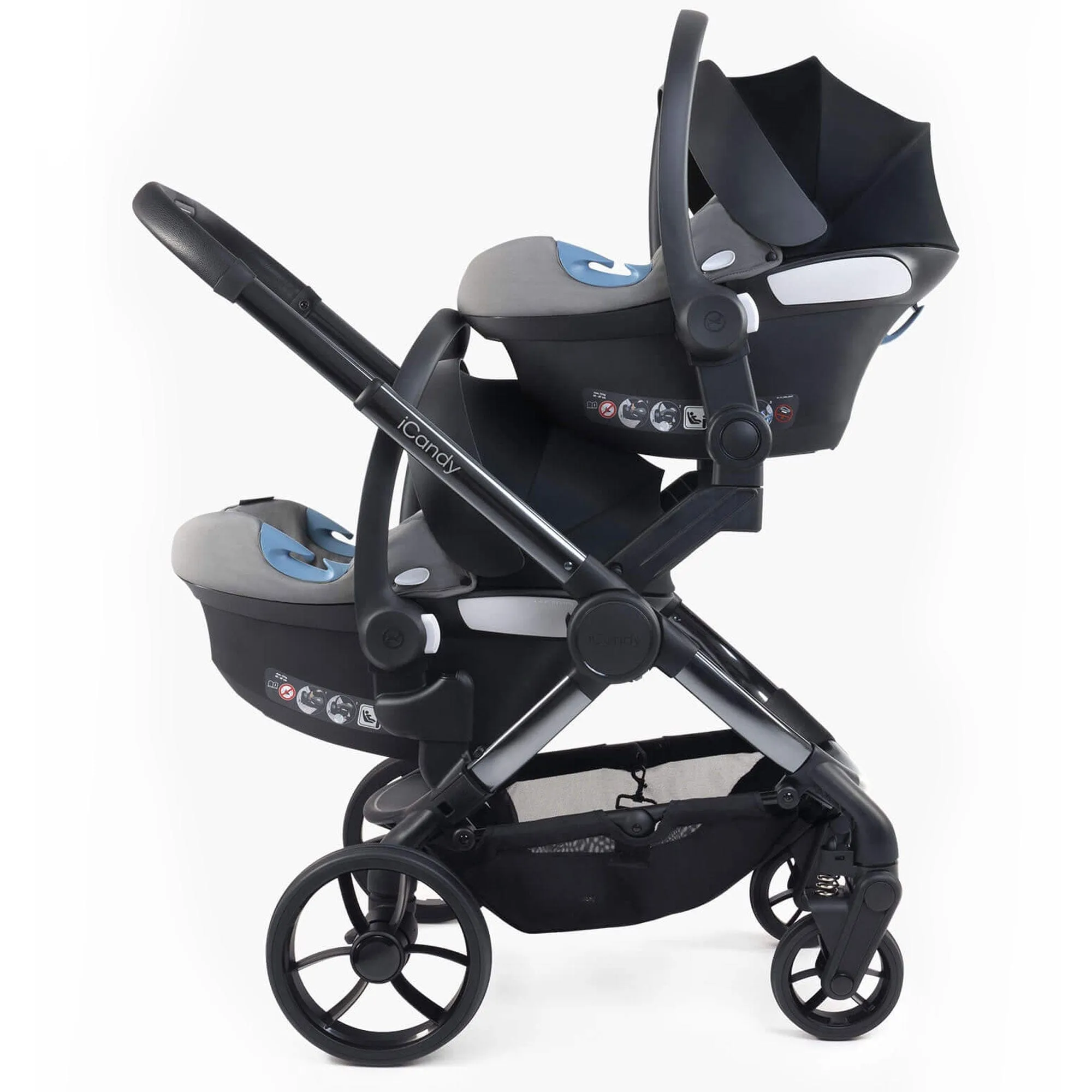 iCandy Peach 7 Twin Maxi-Cosi Bundle in Black