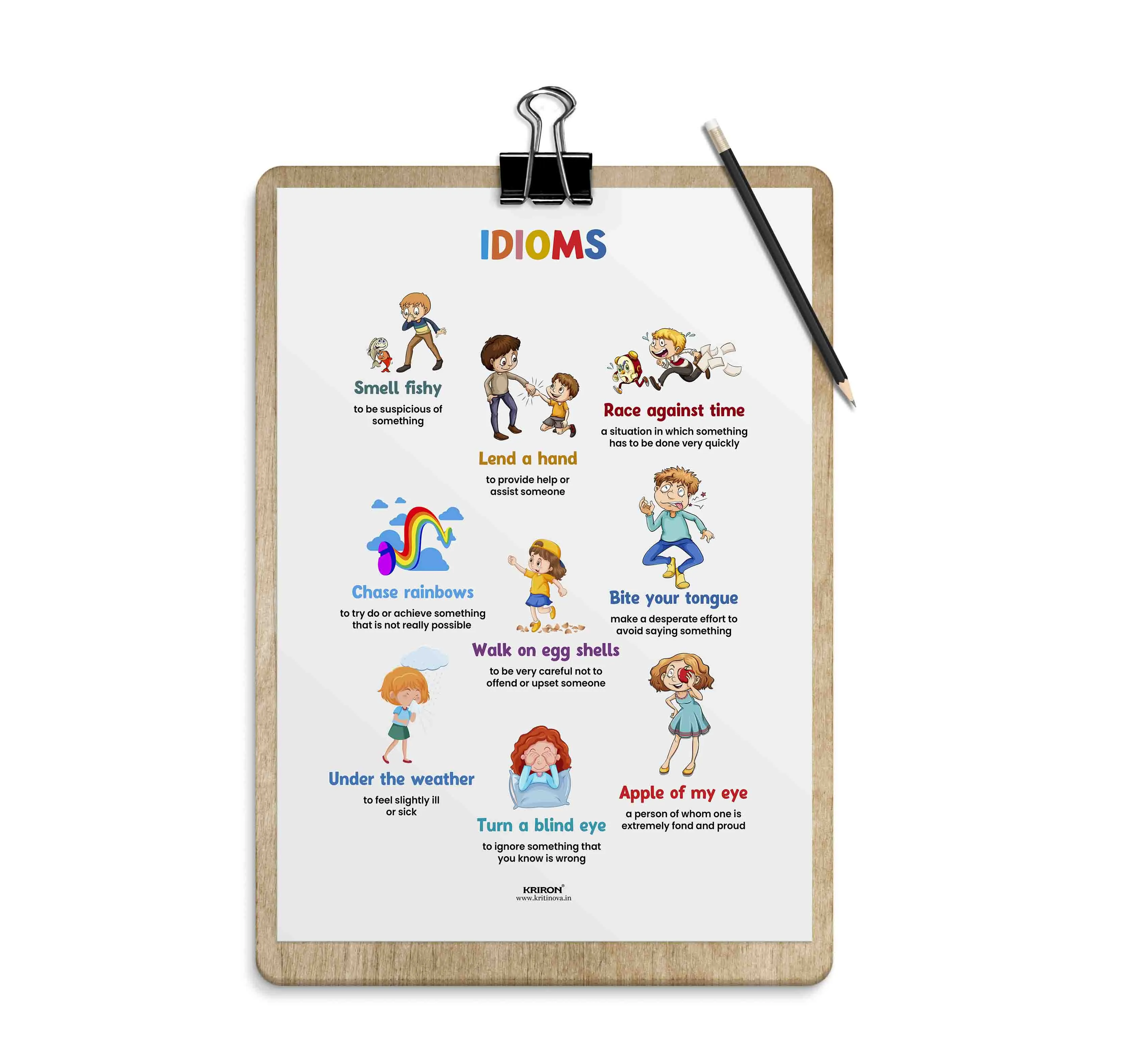 Idioms Part 2, Vocabulary Poster, Educational English Poster, Kids Room Decor, Classroom Decor, English Words Wall Art, Homeschooling Poster