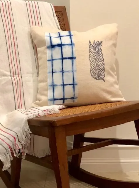 Indigo on White Shibori Throw Pillows