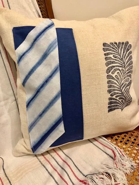 Indigo on White Shibori Throw Pillows