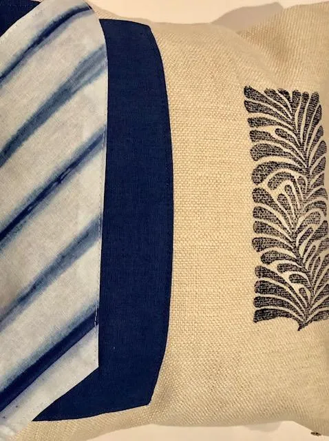 Indigo on White Shibori Throw Pillows