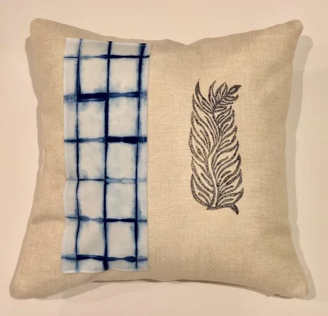 Indigo on White Shibori Throw Pillows