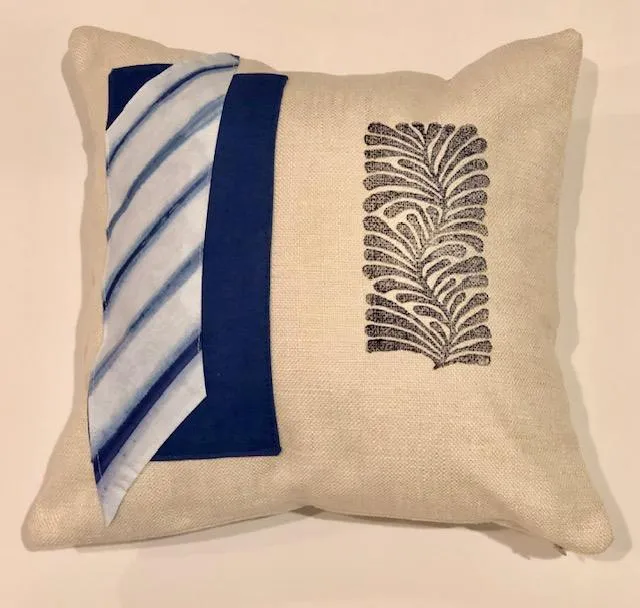 Indigo on White Shibori Throw Pillows
