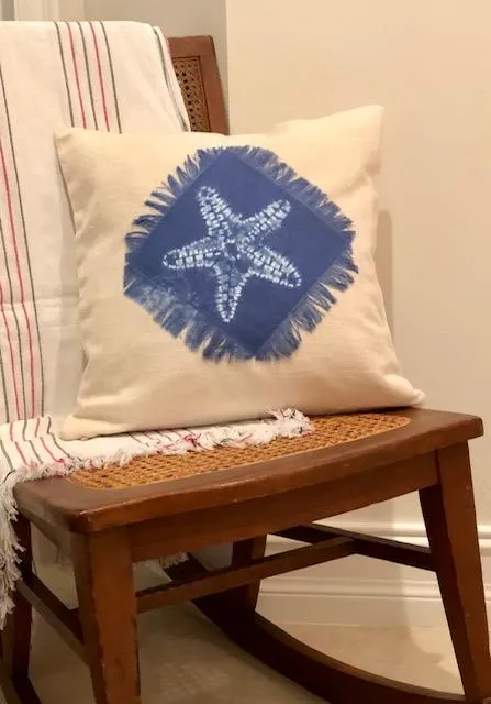 Indigo on White Shibori Throw Pillows