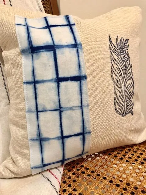 Indigo on White Shibori Throw Pillows