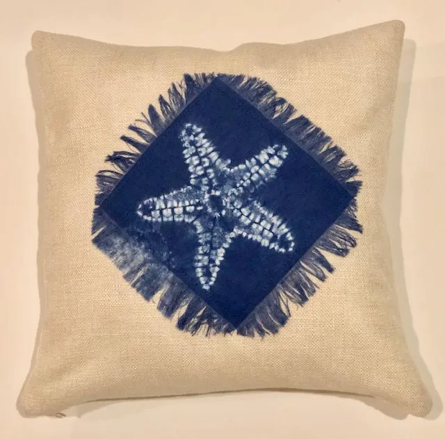 Indigo on White Shibori Throw Pillows
