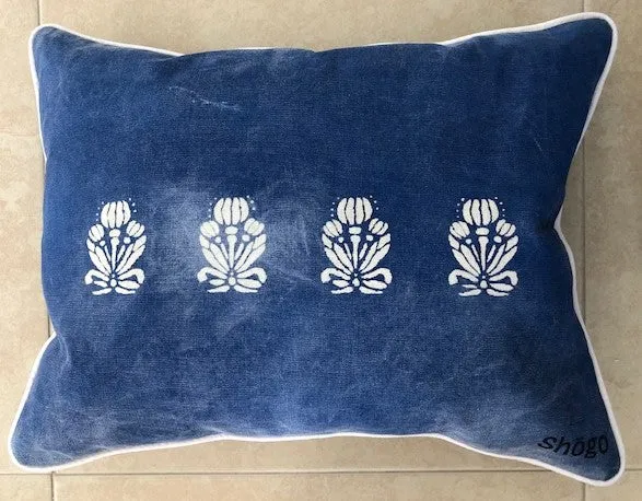 Indigo Shibori Katazome Throw Pillows