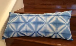Indigo Shibori Throw Long Pillow
