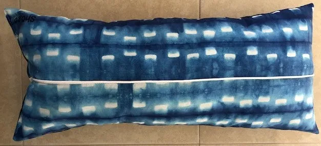 Indigo Shibori Throw Long Pillow