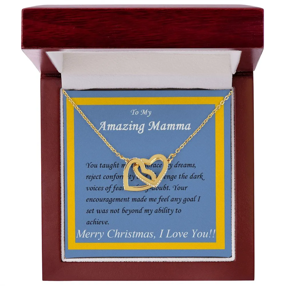 Interlocking Hearts Necklace, Custom Message Card
