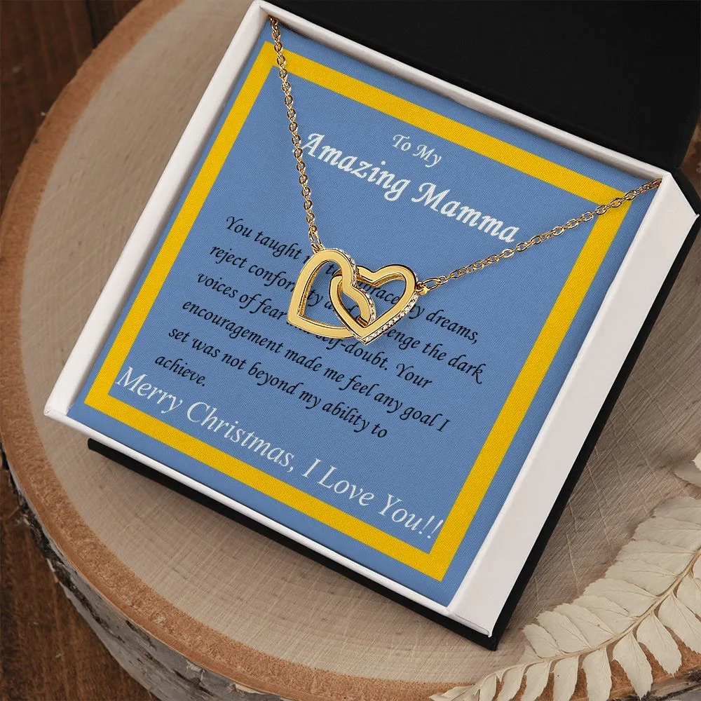 Interlocking Hearts Necklace, Custom Message Card