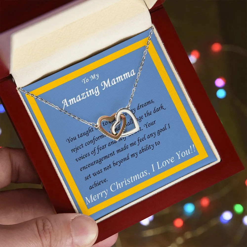 Interlocking Hearts Necklace, Custom Message Card