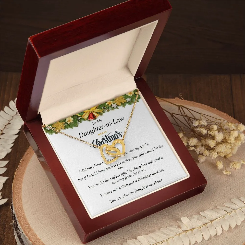 Interlocking Hearts Necklace, For Her, Custom Message Card