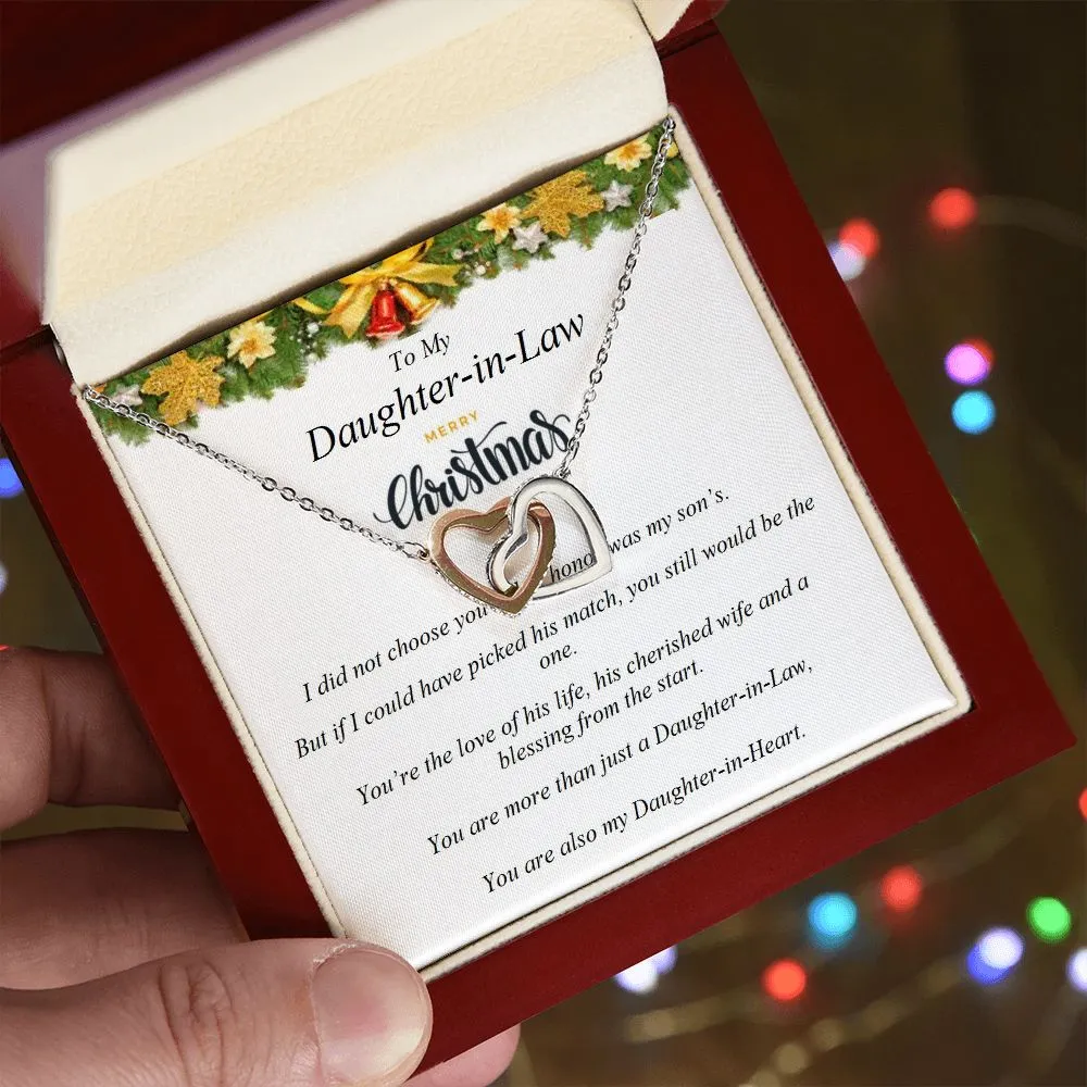 Interlocking Hearts Necklace, For Her, Custom Message Card