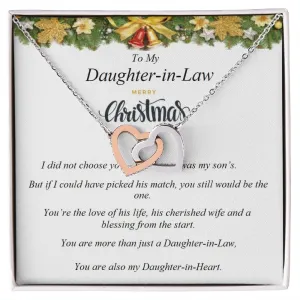 Interlocking Hearts Necklace, For Her, Custom Message Card