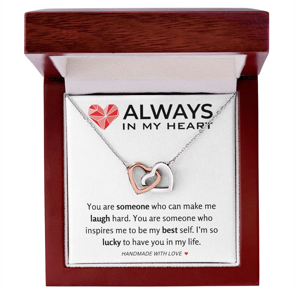 Interlocking Hearts Necklace Gift