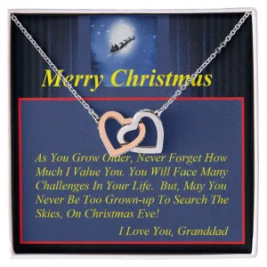 Interlocking Hearts Necklace, with Custom Message Card