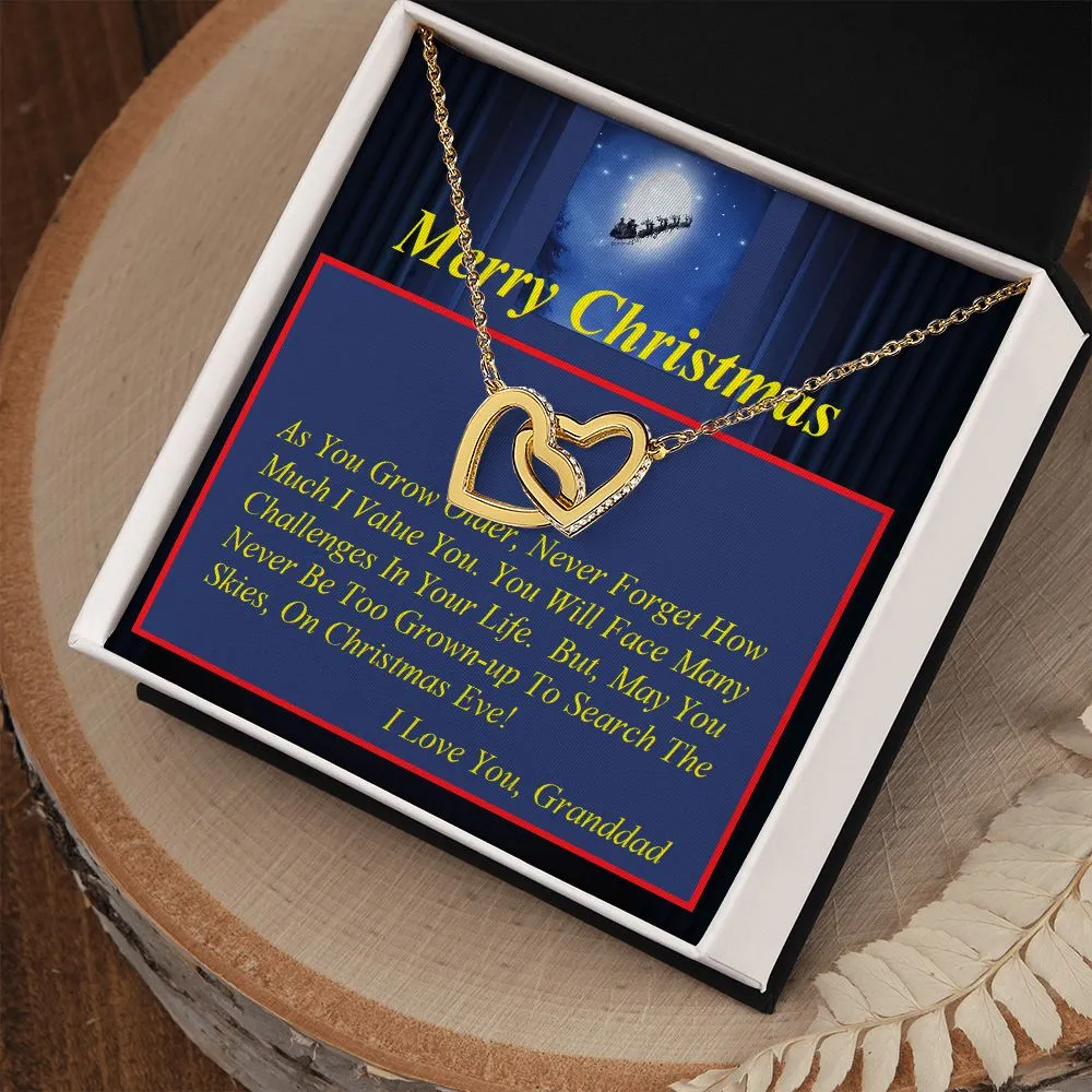 Interlocking Hearts Necklace, with Custom Message Card