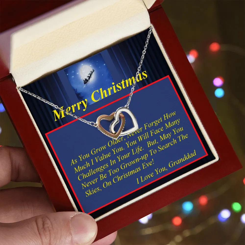 Interlocking Hearts Necklace, with Custom Message Card