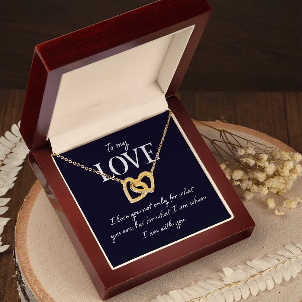 Interlocking Hearts Necklace (Yellow & White Gold variant)