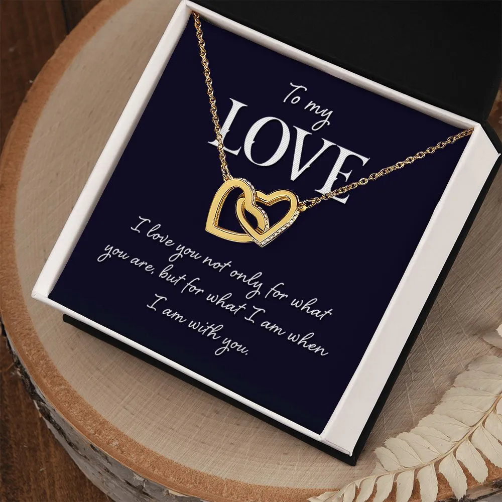 Interlocking Hearts Necklace (Yellow & White Gold variant)